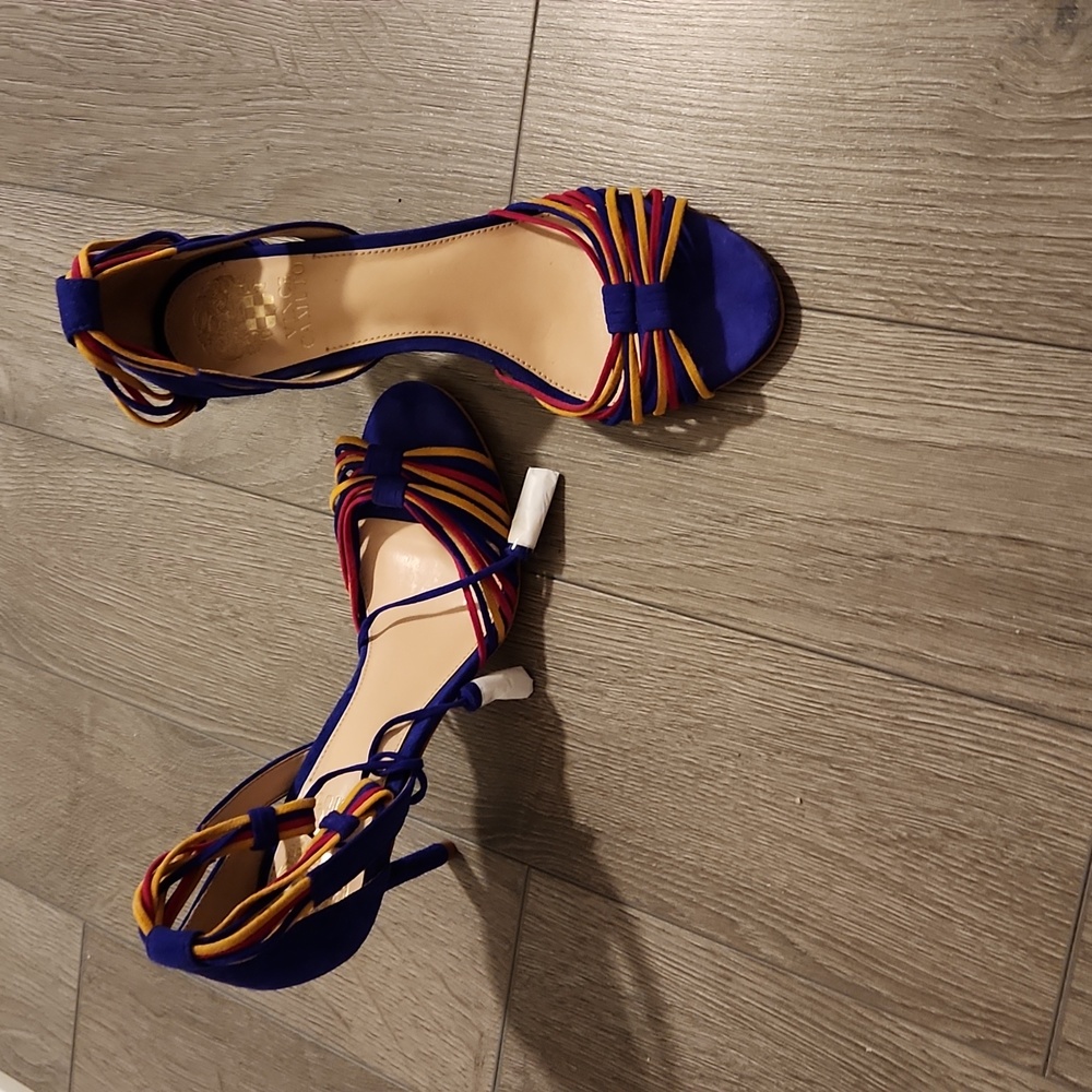 Sandals, suede, multicolor